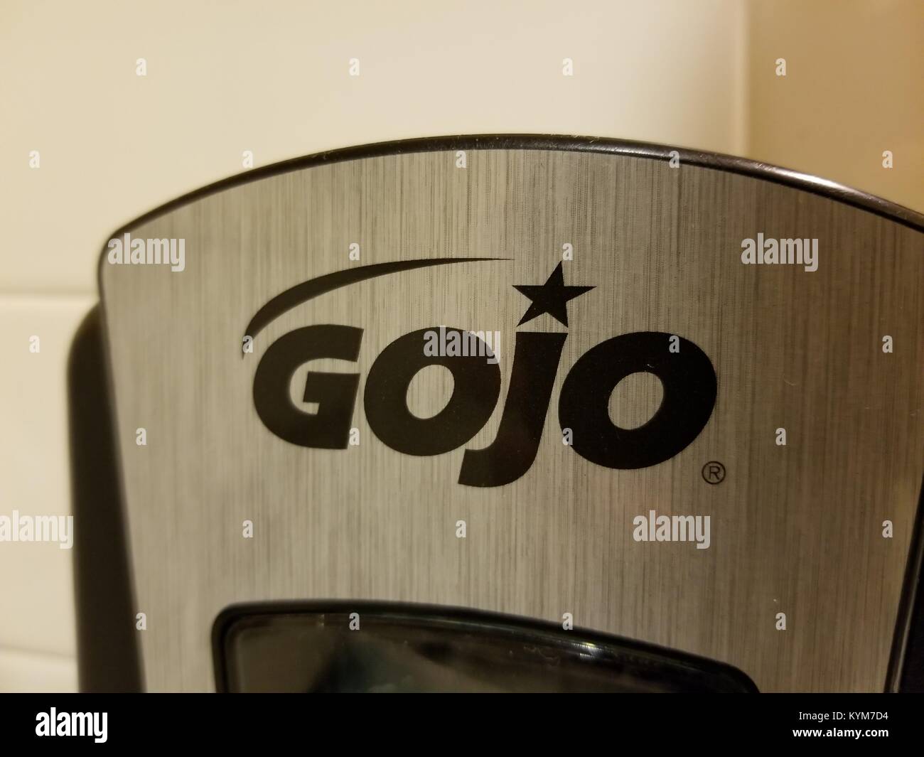 Close-up de logo pour Gojo, d'une marque commerciale de Purell du savon et produits de désinfection des mains, à Walnut Creek, Californie, le 28 septembre 2017. () Banque D'Images