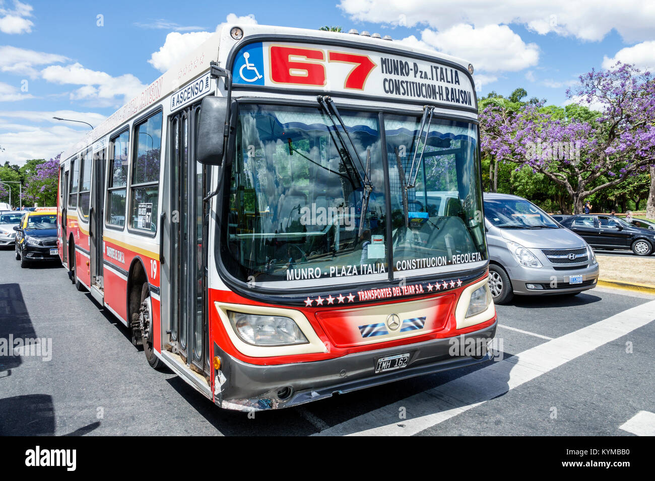 Buenos Aires Argentine,Palerme,Plaza Italia,bus,trafic,hispanique,ARG171119108 Banque D'Images