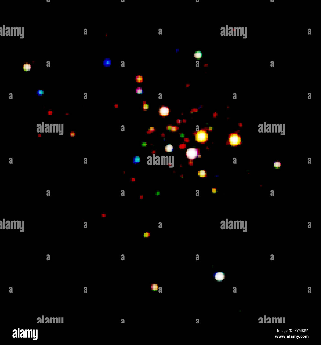 Une image de l'amas globulaire 47 Tucanae, situé à environ 15 000 années-lumière de la Terre. Cette image astronomique détaillée capture la collection dense d'étoiles au sein de l'amas. Banque D'Images