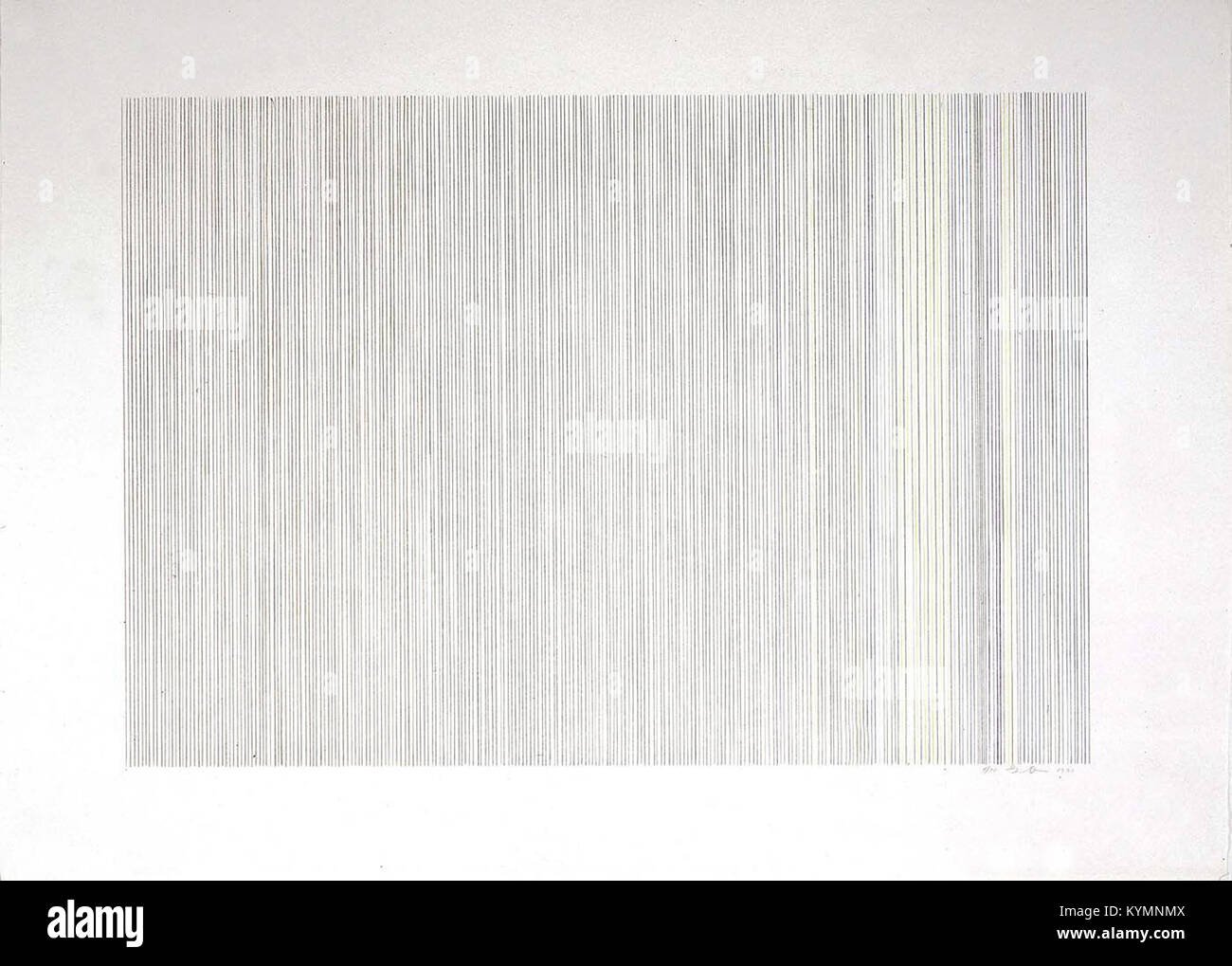 Une lithographie couleur des années 1970 de Gene Davis, intitulée 'Narcissus', représentant l'expressionnisme abstrait dans le moderne Banque D'Images