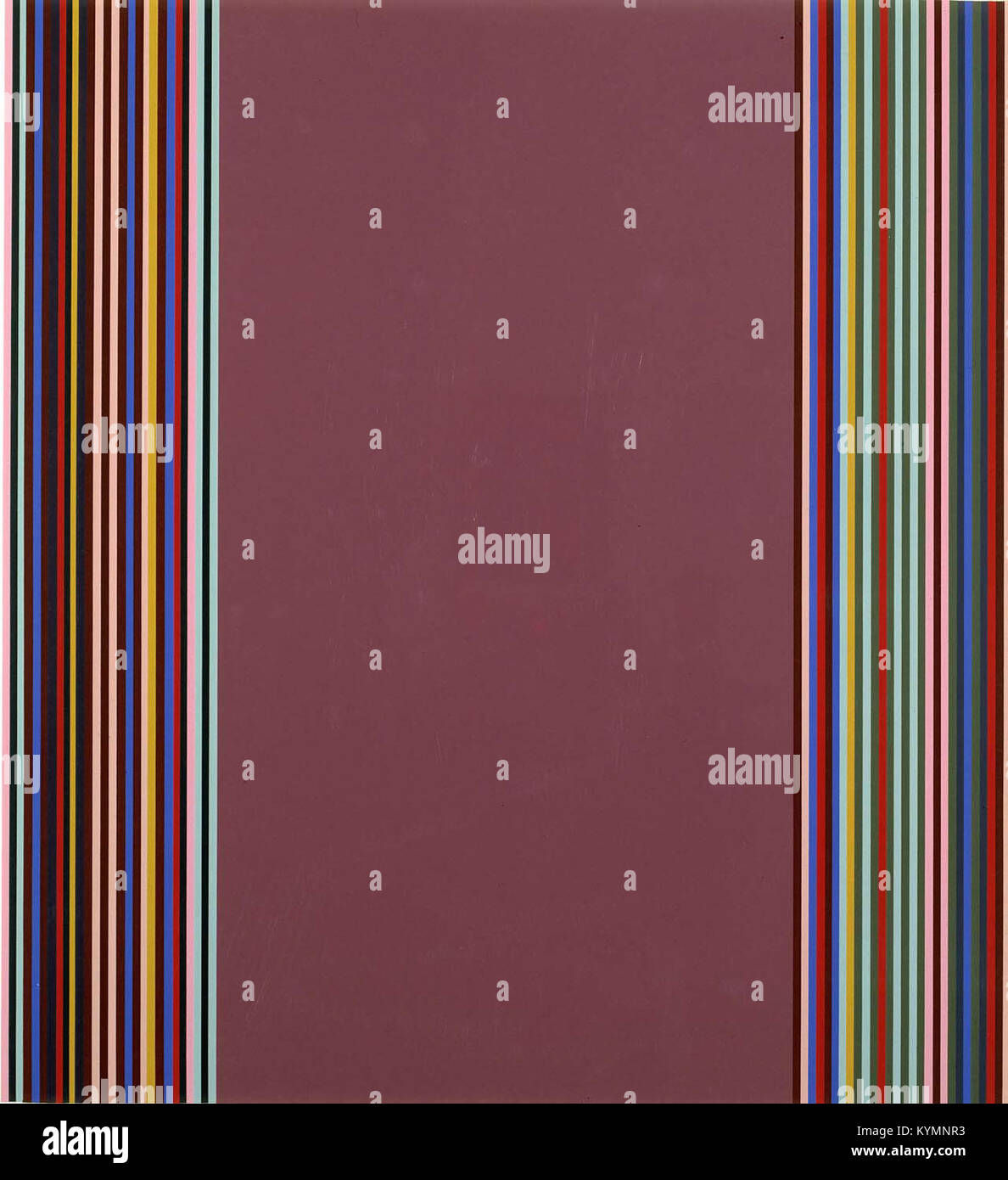 Une sérigraphie colorée de Gene Davis, créée dans les années 1980, mettant en valeur l'expressionnisme abstrait et le design géométrique, qui fait partie de la collection du Smithsonian American Art Museum à Washington D.C. Banque D'Images