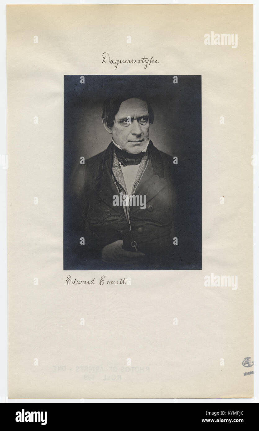 Portrait d'Edward Everett, éminent érudit et politicien américain. Cette image fait partie d'une collection documentant des personnages historiques de l'histoire américaine. Banque D'Images