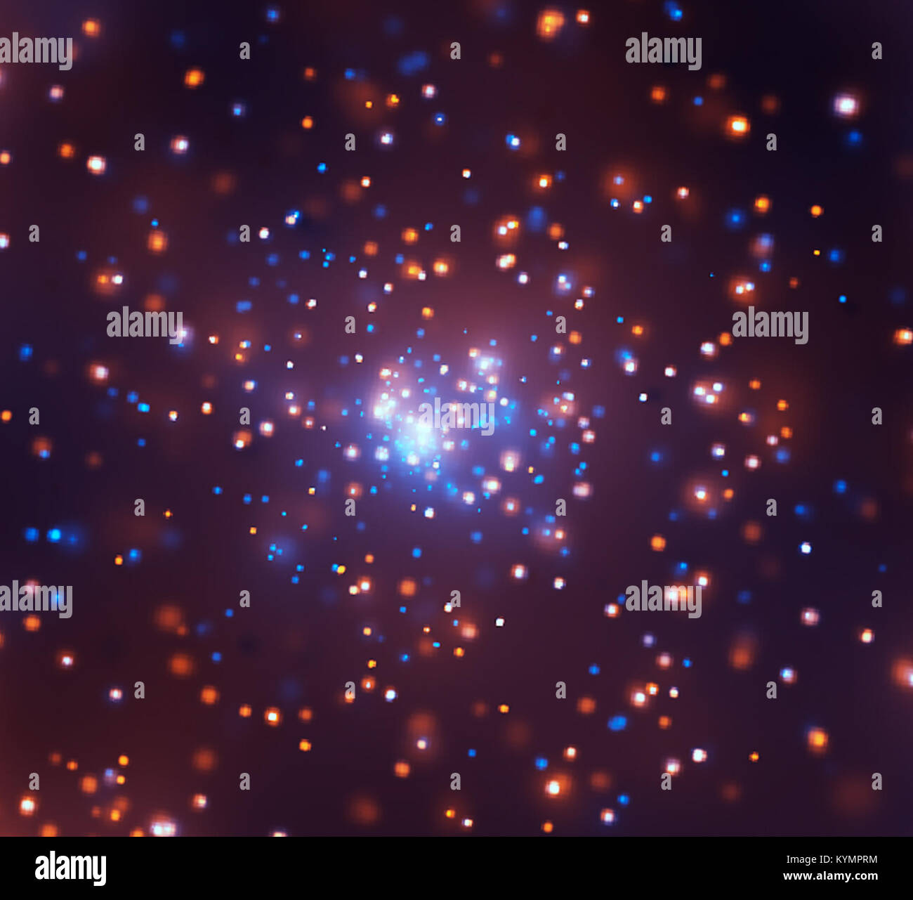 Image de la région de formation de l'étoile principale W3, capturée par l'Observatoire astrophysique Smithsonian. L'image révèle l'espace profond et la région active de formation d'étoiles dans la galaxie. Banque D'Images