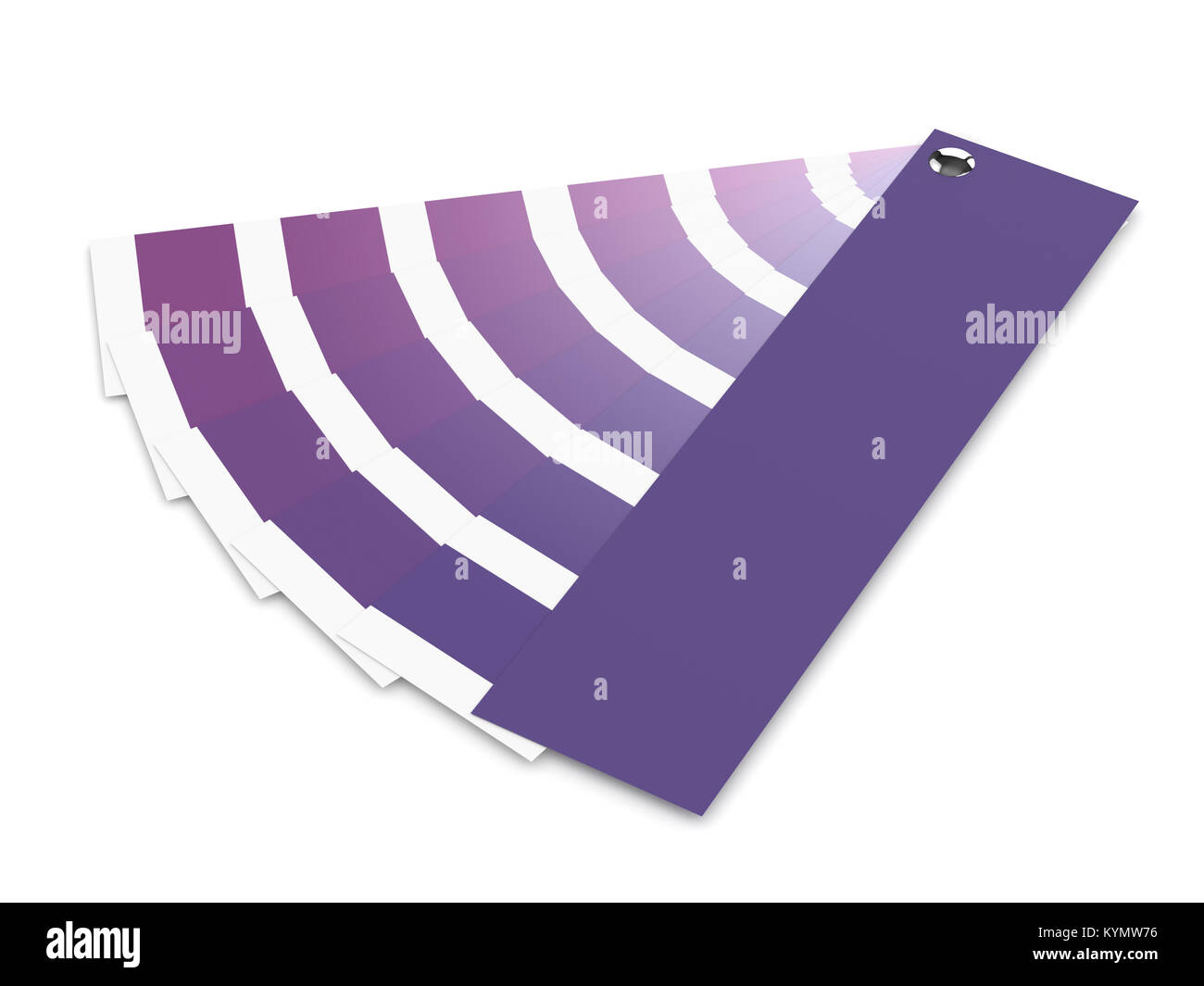 3D render of color palette ultraviolet sur guide blanc. Couleur de l'année 2018. Banque D'Images