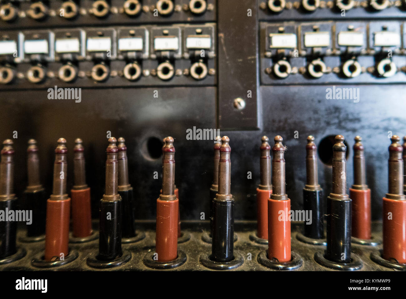 Éléments de l'ancien central téléphonique Banque D'Images