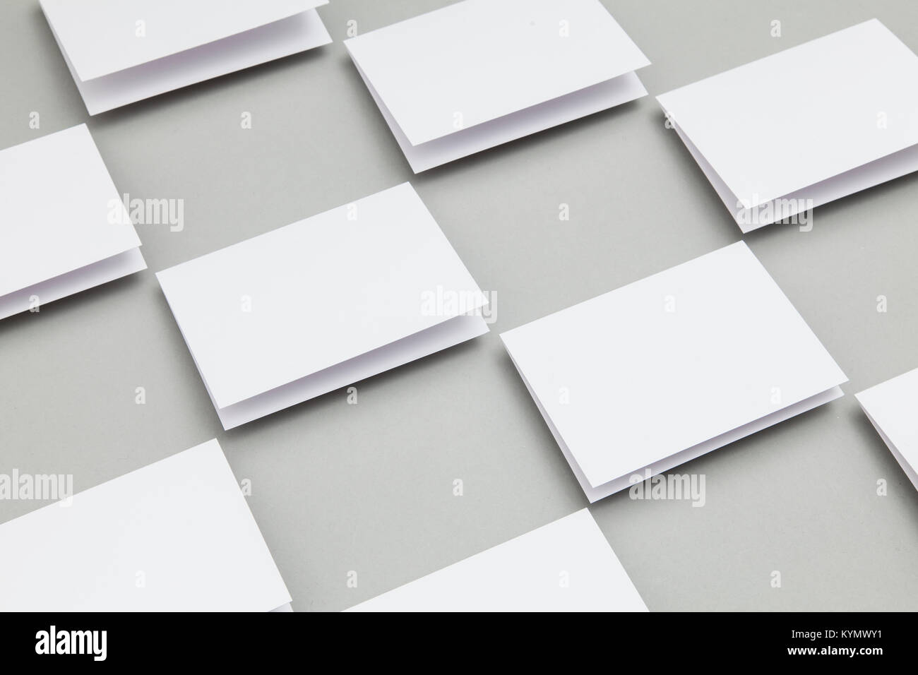 Modèle de carte pliée blanc vierge maquette Banque D'Images