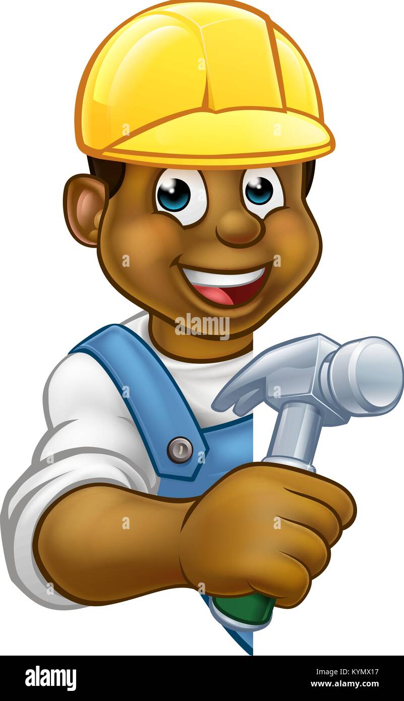 Charpentier constructeur Cartoon Illustration de Vecteur