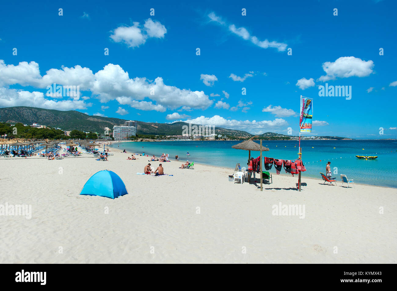 La plage de Palma Nova, Majorque, Baleares, Espagne Banque D'Images