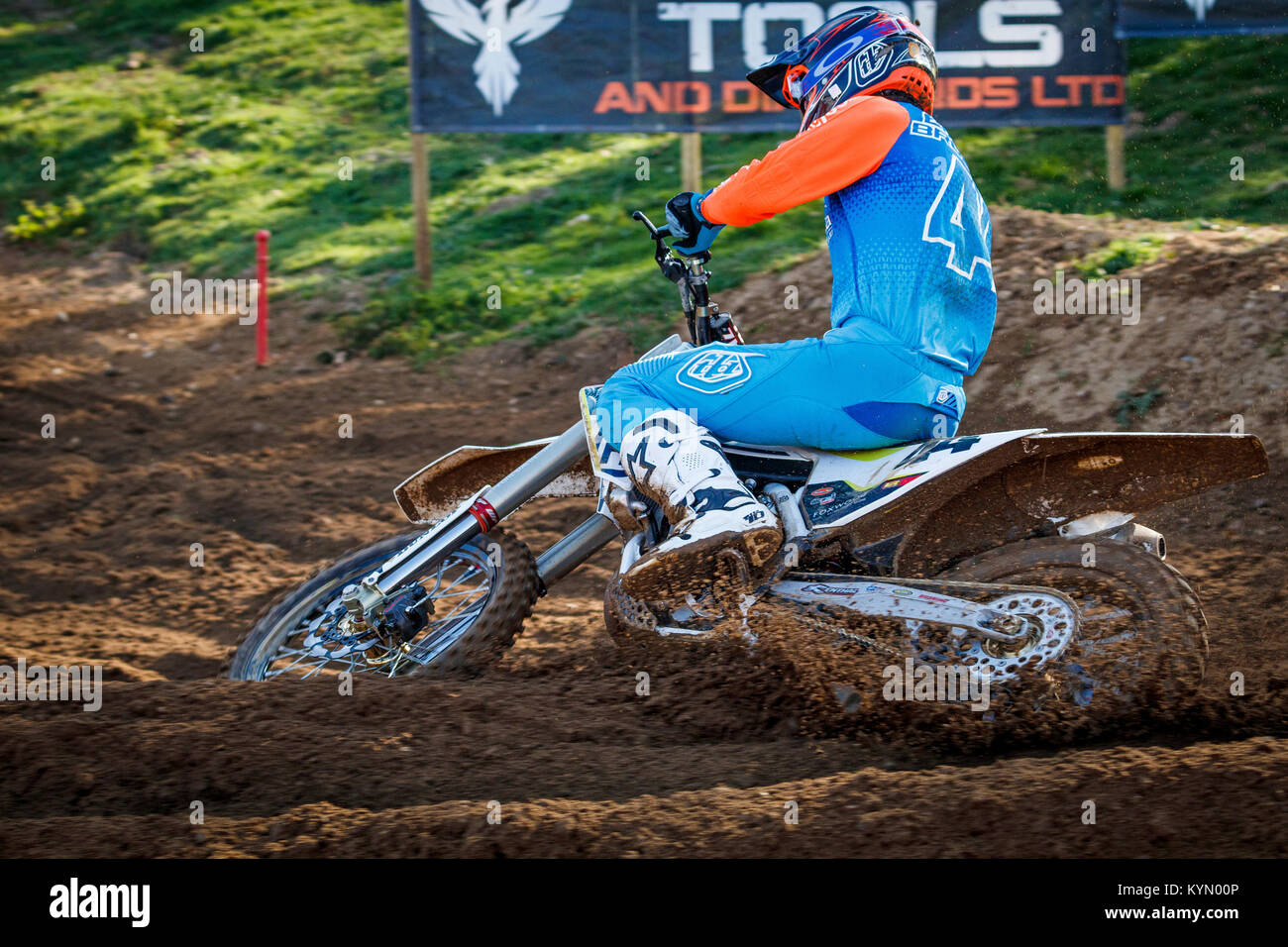 Sur le Geartec Elliott Banks-Browne Husvarna Racing MX1 au 2017 Maxxis Championnat Britannique, Cadders Hill, Lyng, Norfolk, Royaume-Uni. Banque D'Images