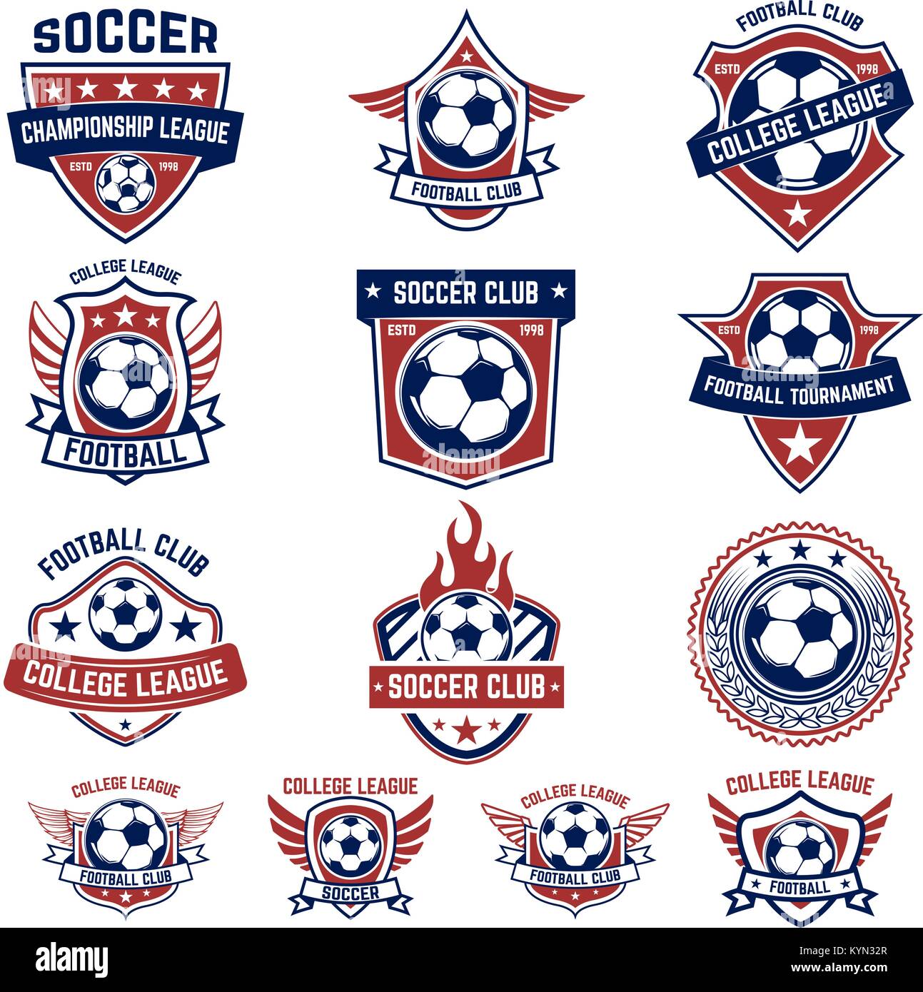 Jeu de soccer, football emblèmes. L'élément de conception de logo