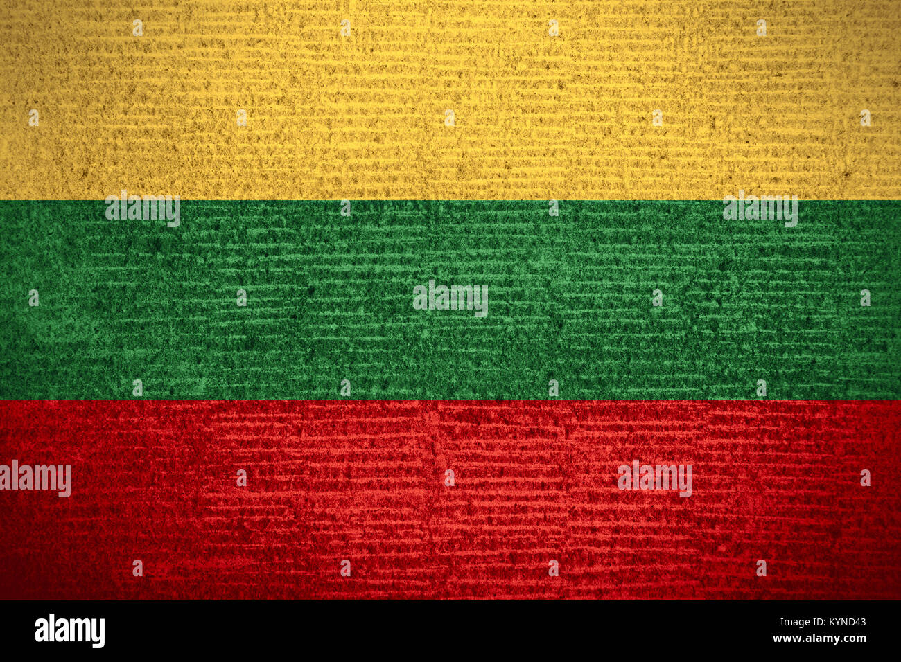 Drapeau de la Lituanie La Lituanie ou la bannière sur la texture modèle de ligne Banque D'Images