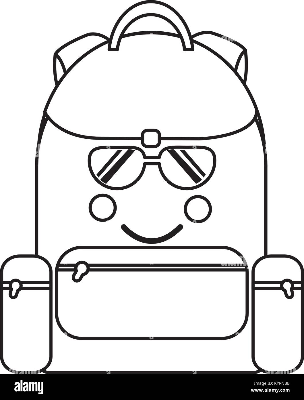 Les fournitures scolaires kawaii droit Illustration de Vecteur