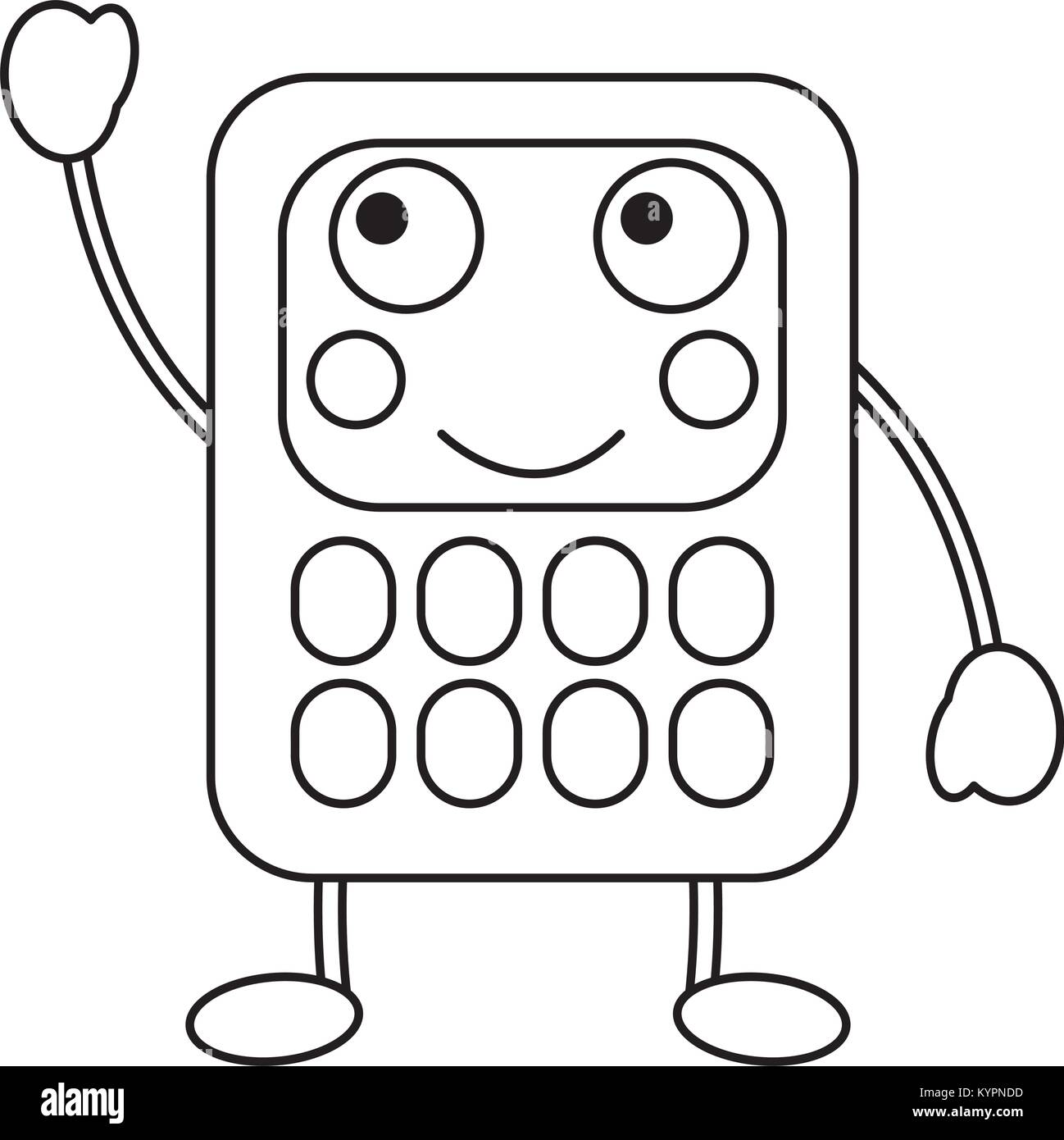 Calculatrices scolaires kawaii cartoon character Illustration de Vecteur