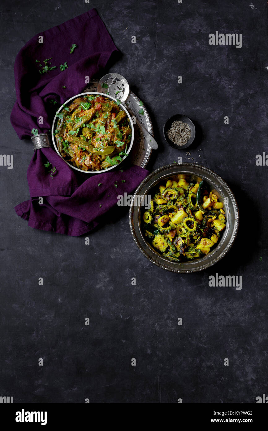 La nourriture végétalienne indienne Banque D'Images