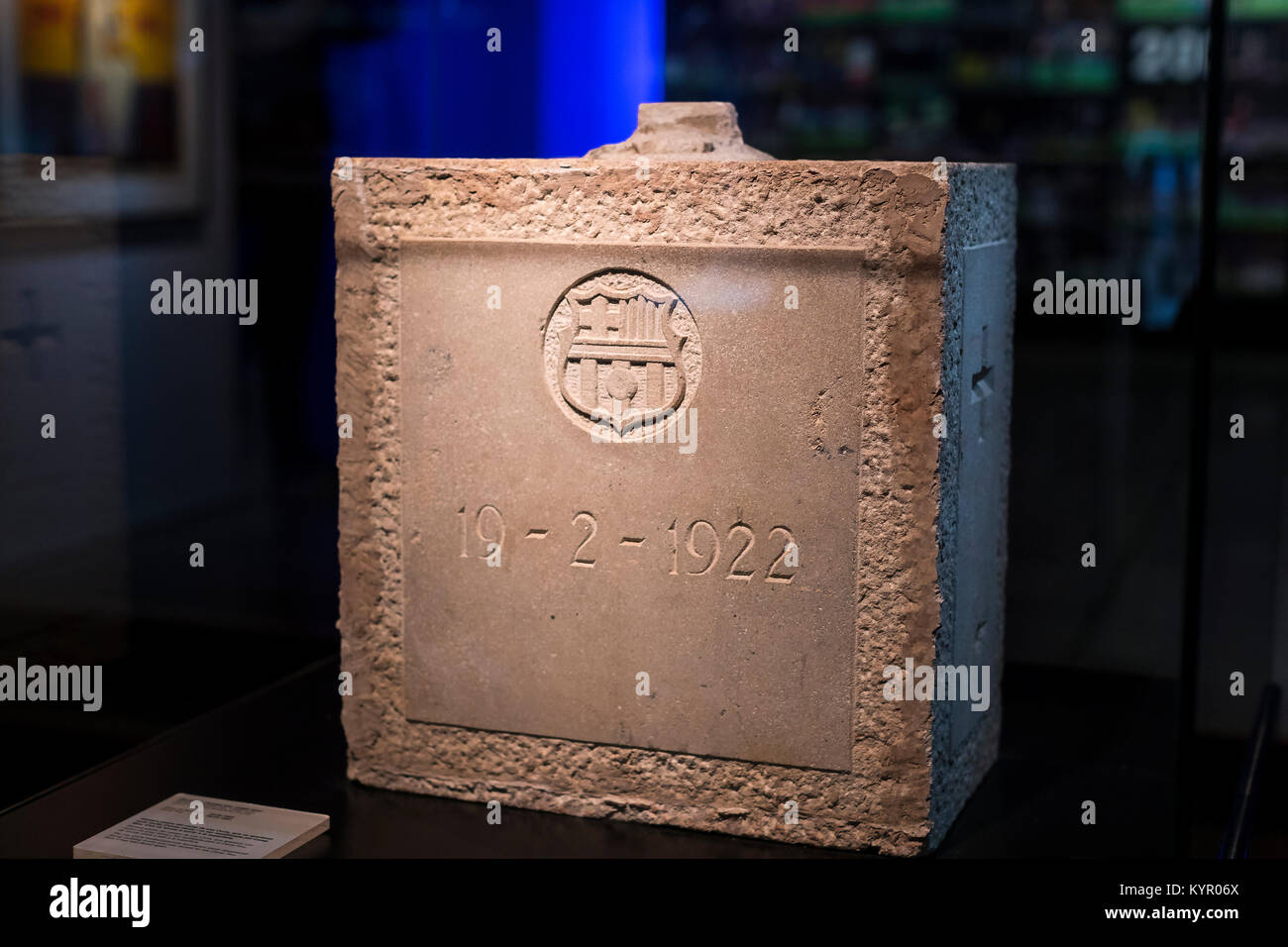 Barcelone, Espagne - 12 janvier 2018 : Le musée de trophées des coupelles et des bourses de l'équipe de FC Barcelone dans le Camp Nou. Banque D'Images