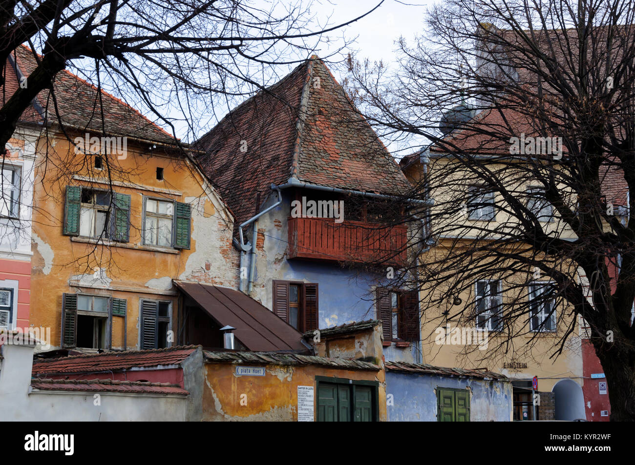 La pittoresque vieille ville de Sibiu Banque D'Images