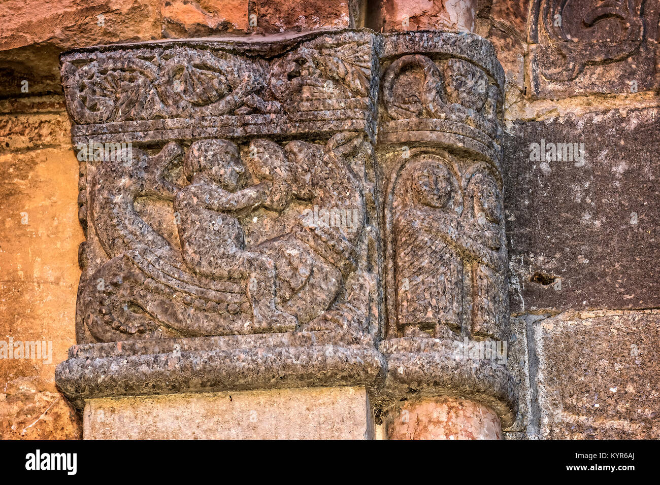 Italie Emilie Romagne Bologna Piazza Santo Stefano complexe de Santo Stefano ou 7 Chiese ( 7 )- l'église Église de Santa Agricola et San Vitale - détail Banque D'Images