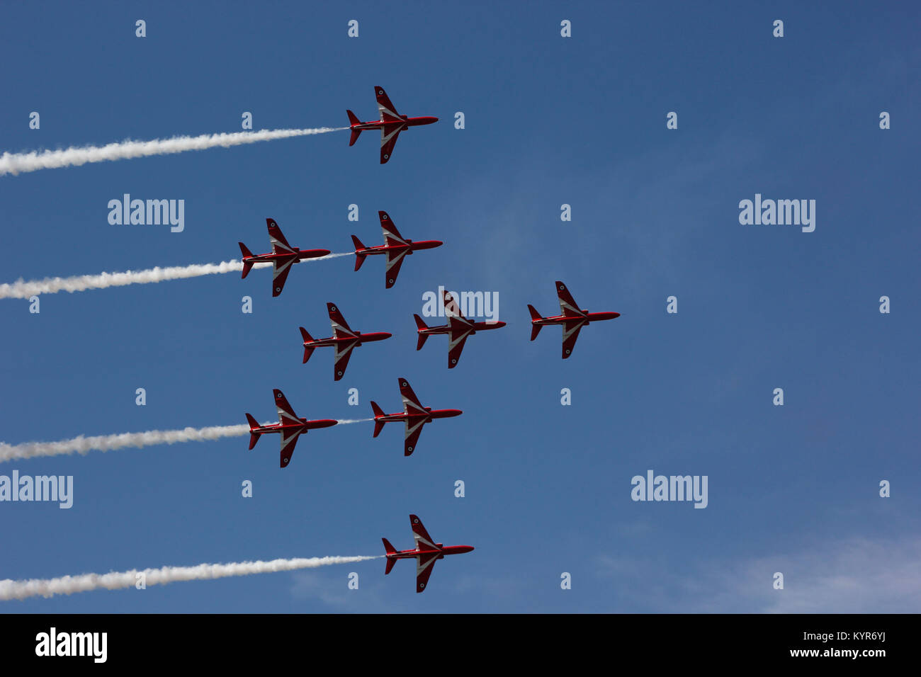 Des flèches rouges Affichage à Farnborough Airshow 2014 Banque D'Images