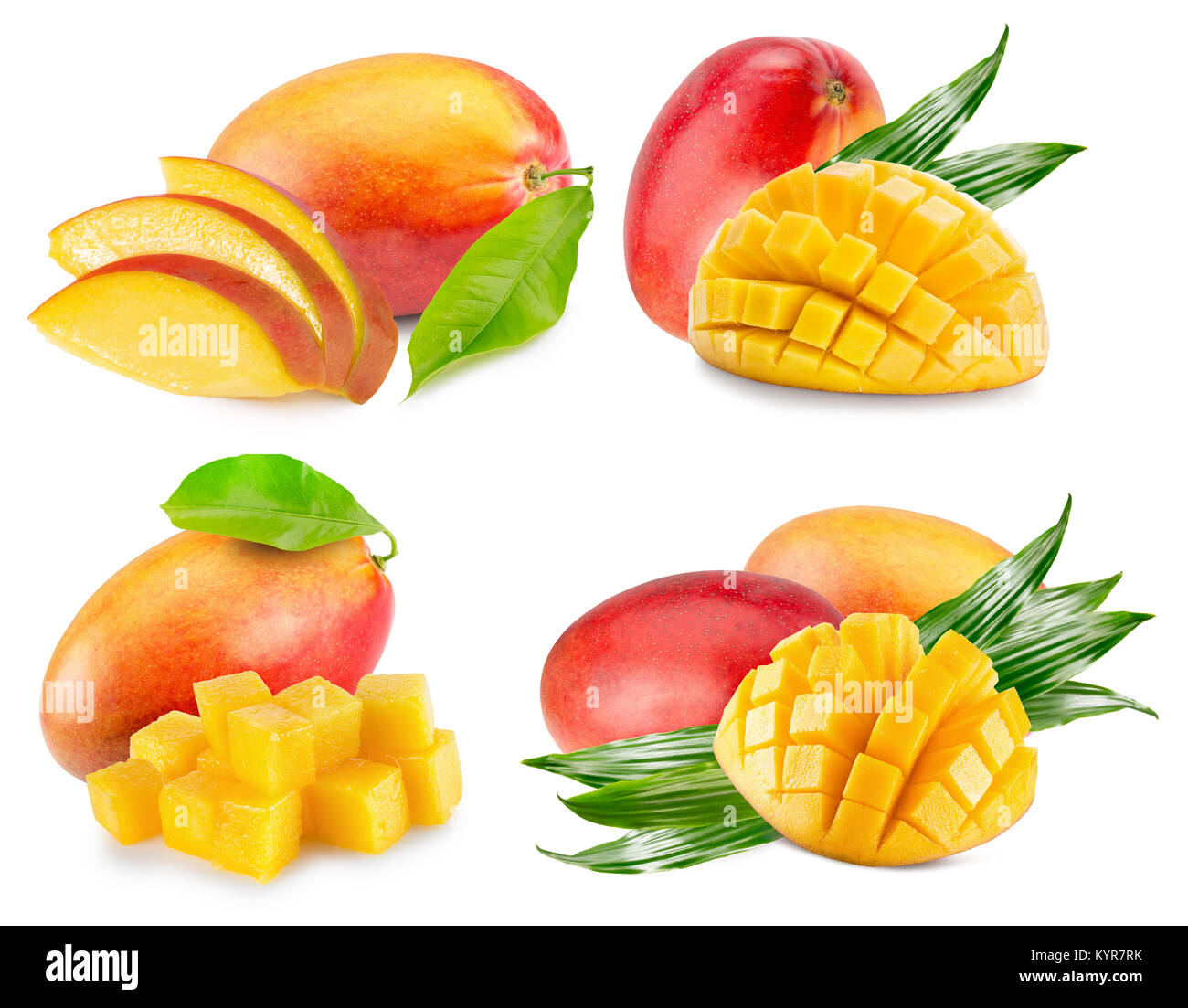 Collection de mango isolé sur un fond blanc. Banque D'Images