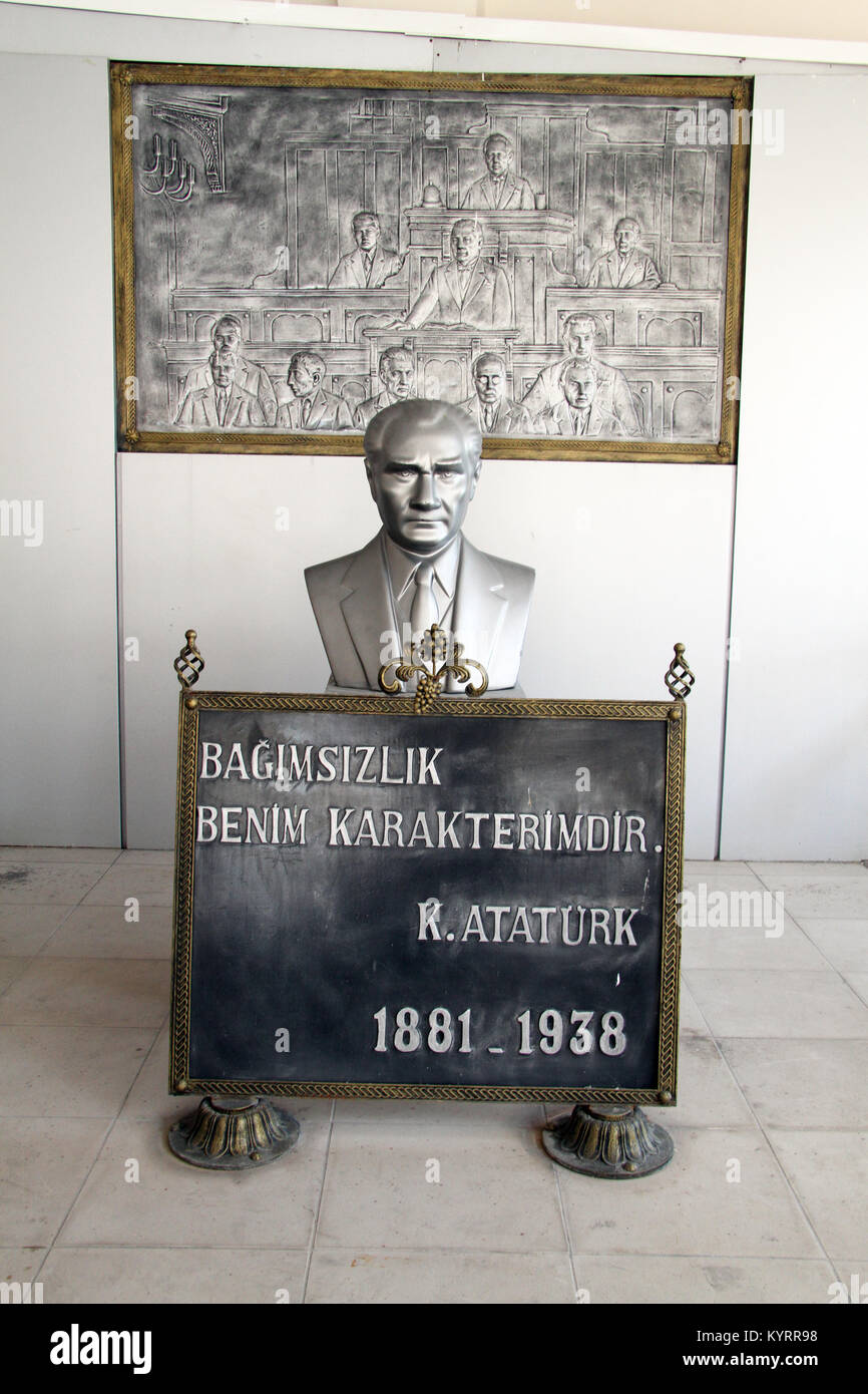 Chef de président Ataturk en maison turque, Turquie Banque D'Images