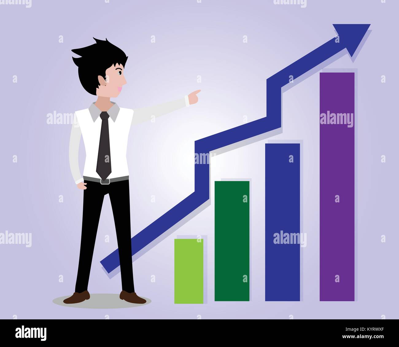 L'homme d'affaires La croissance du concept d'entreprise.caractères, d'efforts et d'aller au-delà,Vector illustration.Cartoon style. Illustration de Vecteur