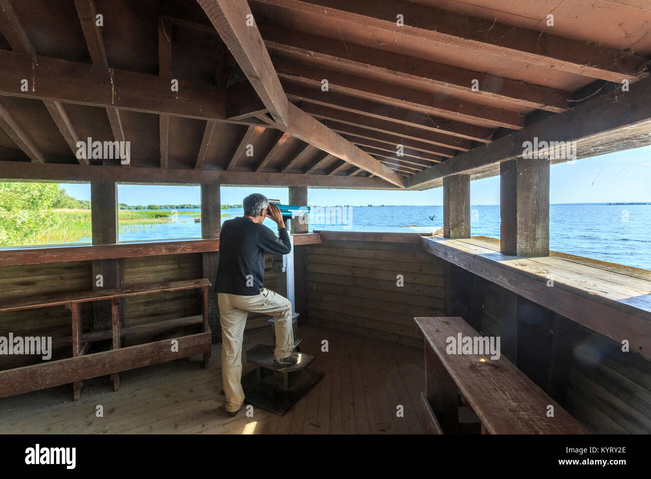 France, Marne (51), lac du Der-Chantecoq ou lac-réservoir Marne,  Giffaumont-Champaubert, port de Chantecoq, Observatoire ornithologique //  France, Mar Photo Stock - Alamy