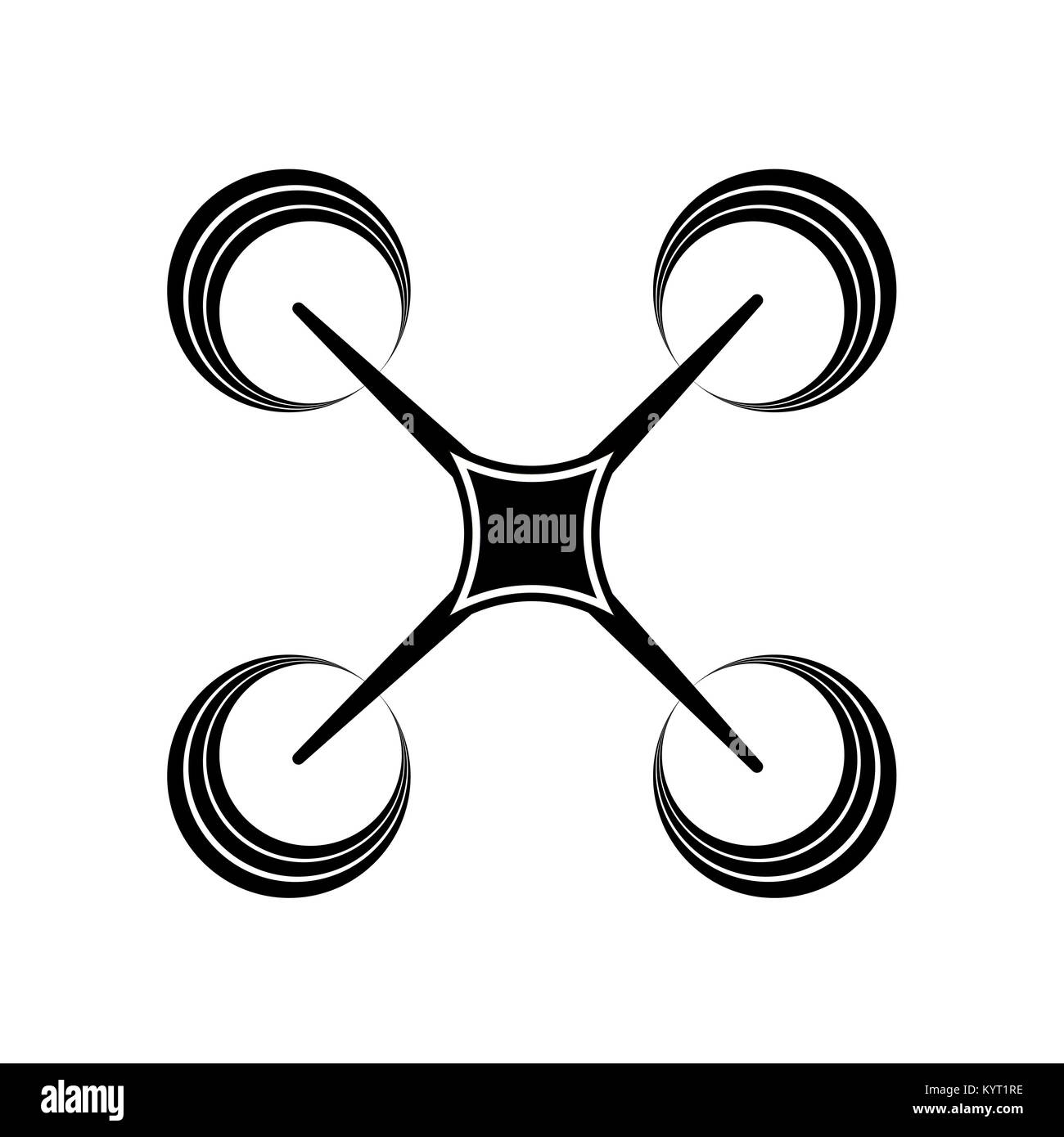 Photo et Vidéo Drone Copter Air Concept avec télécommande Illustration de Vecteur