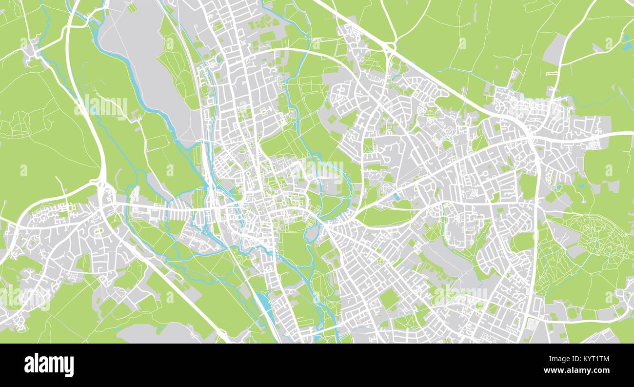 Vecteur urbain plan de la ville d'Oxford, Angleterre Illustration de Vecteur