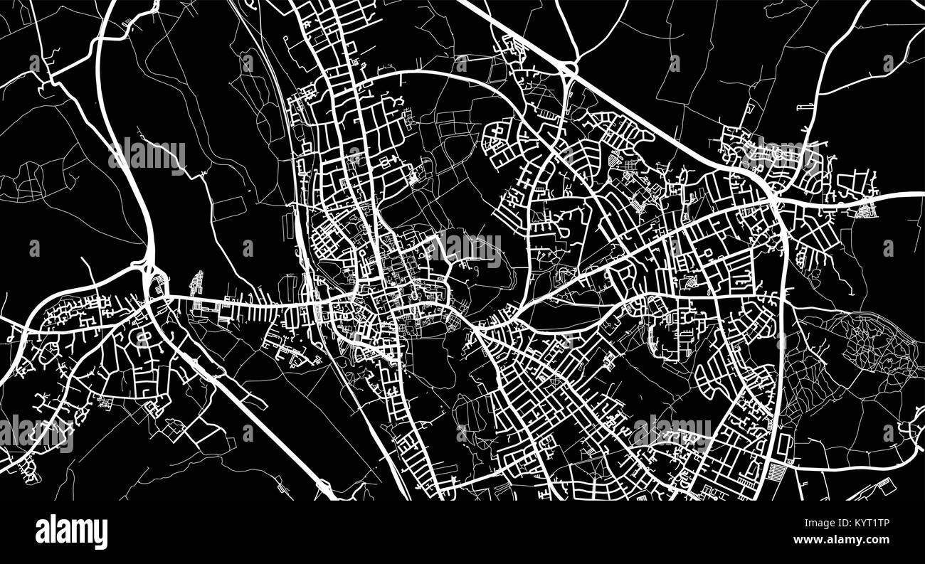 Vecteur urbain plan de la ville d'Oxford, Angleterre Illustration de Vecteur