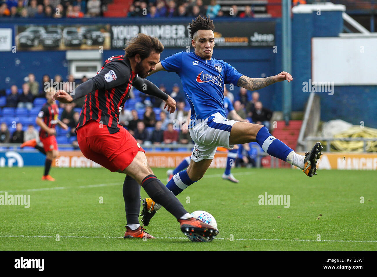 Photographe Juel Miah/ EFL Sky Bet la League One - Blackburn Rovers v Oldham Athletic - Samedi 14 Octobre 2017 - Boundary Park - Vieille Banque D'Images