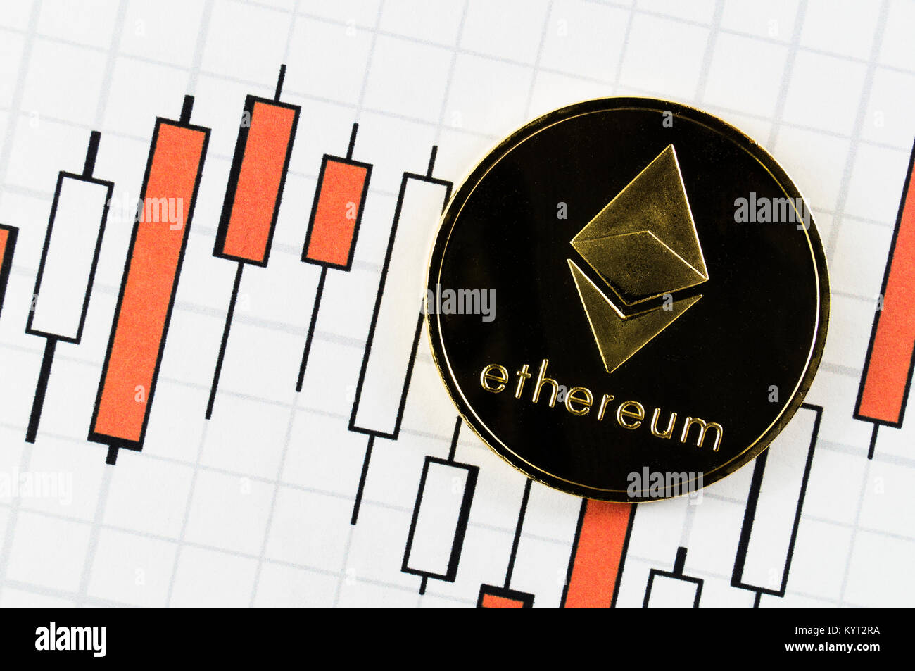 Ethereum est une façon moderne de l'échange et cette crypto-monnaie est un moyen de paiement dans les marchés financiers et sur le web Banque D'Images