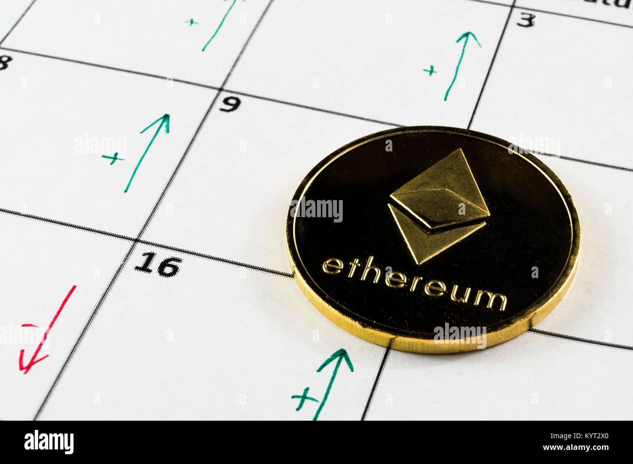 Ethereum est une façon moderne de l'échange et cette crypto-monnaie est un moyen de paiement dans les marchés financiers et sur le web Banque D'Images