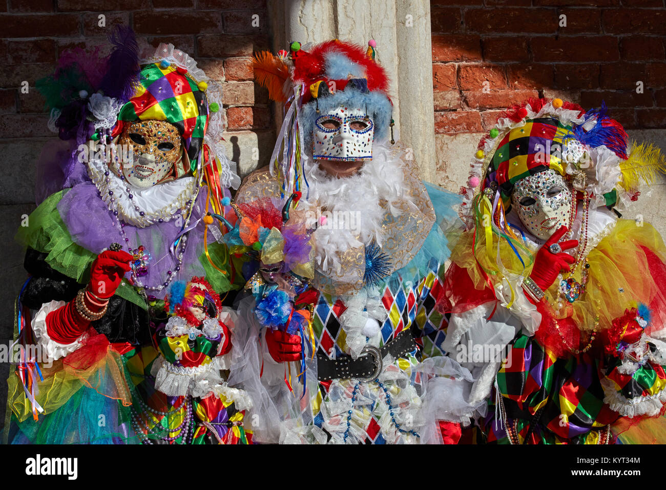 Masque vénitien traditionnel au Carnaval 2017, Venise, Italie Banque D'Images