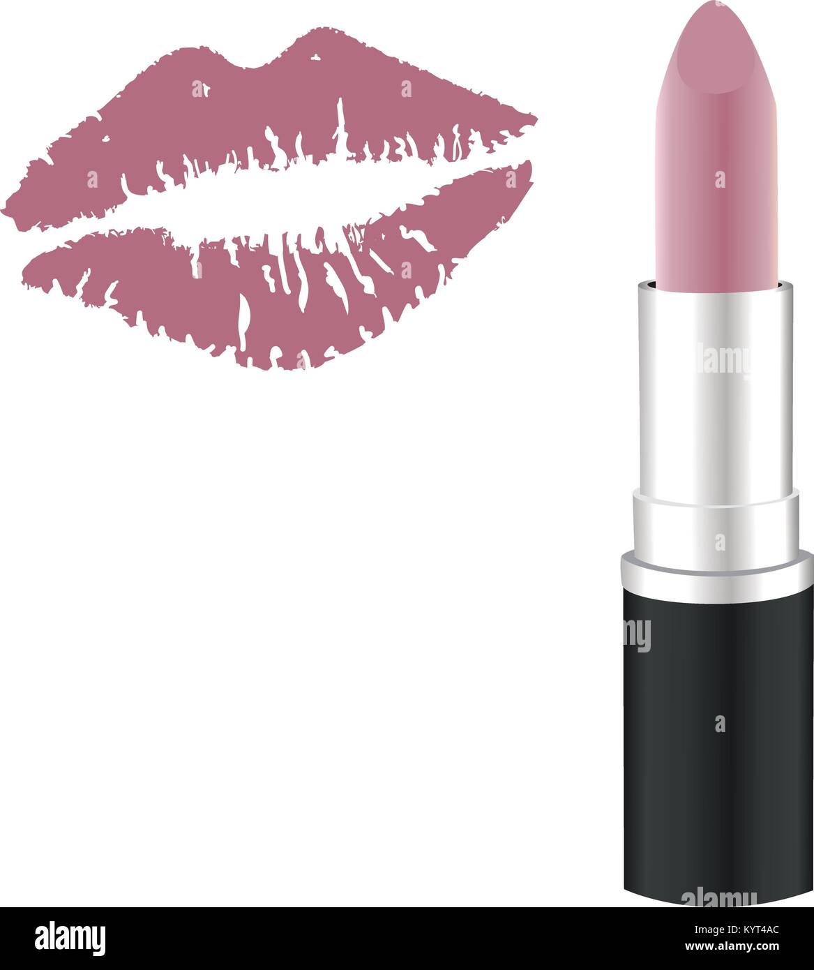 Illustration vecteur de rouge à lèvres et rouge à lèvres baiser. Illustration de Vecteur