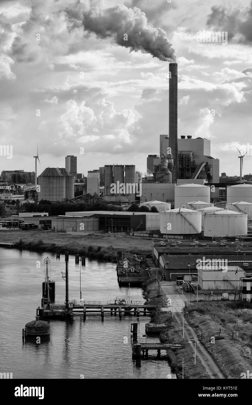 Power Station, Canal de la mer du Nord, Amsterdam, Pays-Bas, Europe Banque D'Images