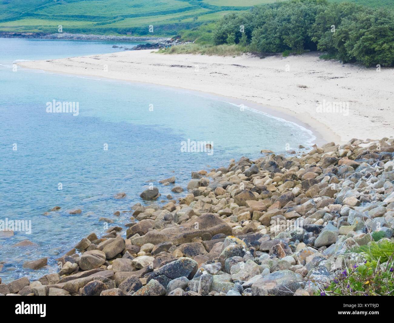 Pelistry Bay Beach, St Mary, Îles Scilly, Cornwall, England, UK en Juin Banque D'Images