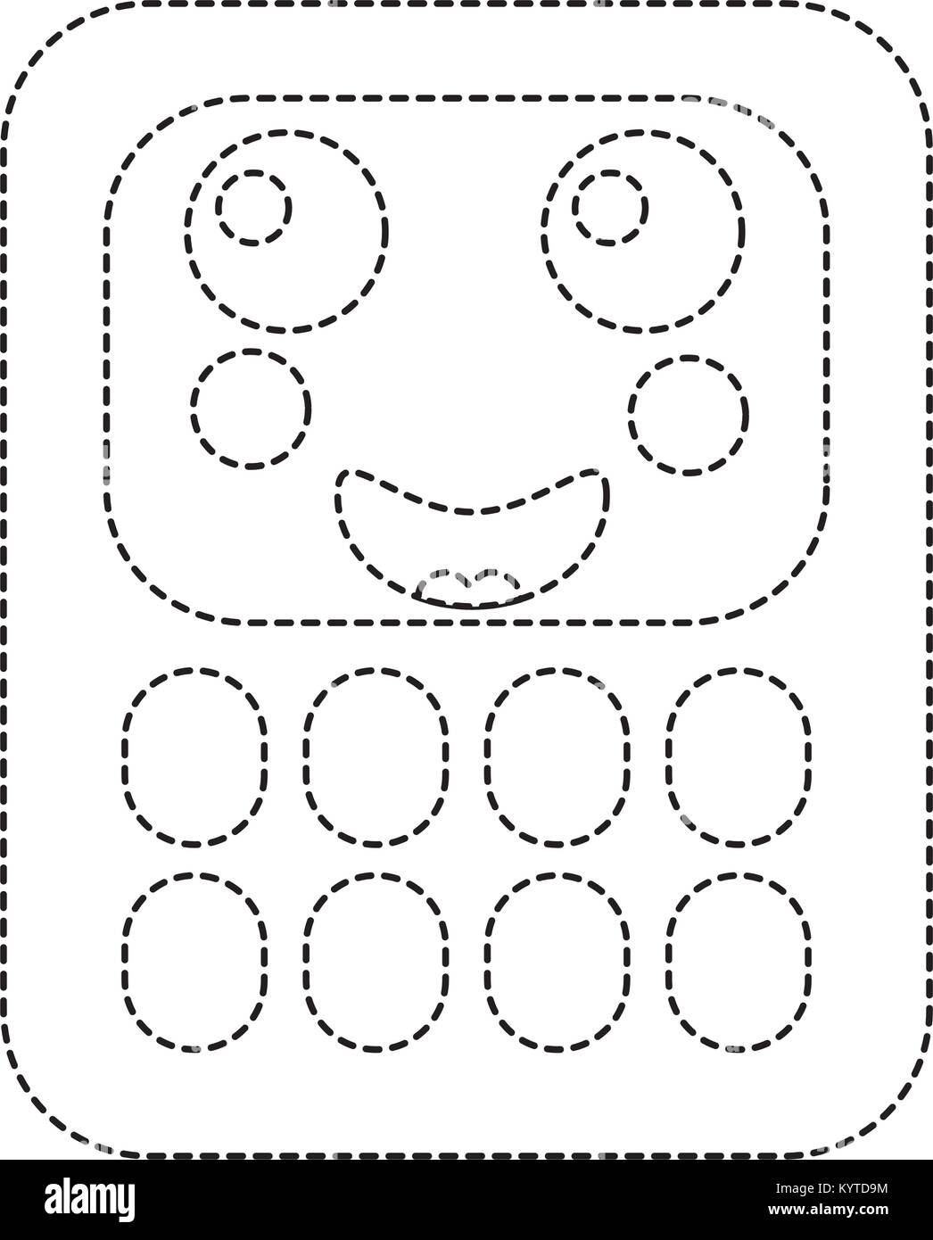 Fournitures scolaires calculatrice heureux kawaii droit Illustration de Vecteur