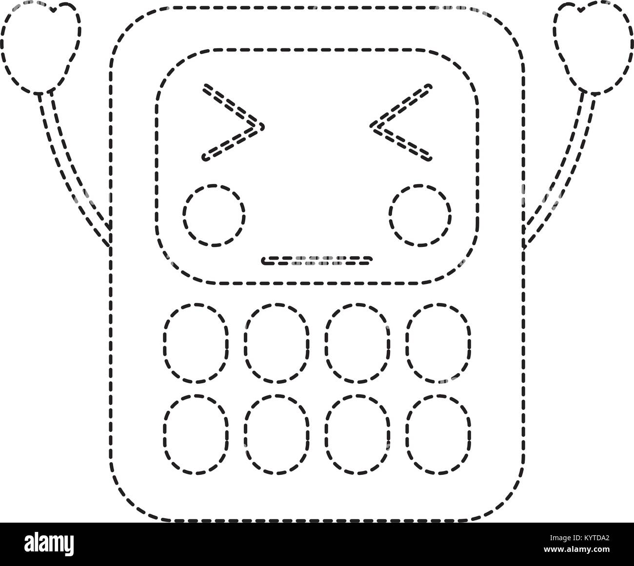 Calculatrice en colère image icône kawaii Fournitures scolaires Illustration de Vecteur