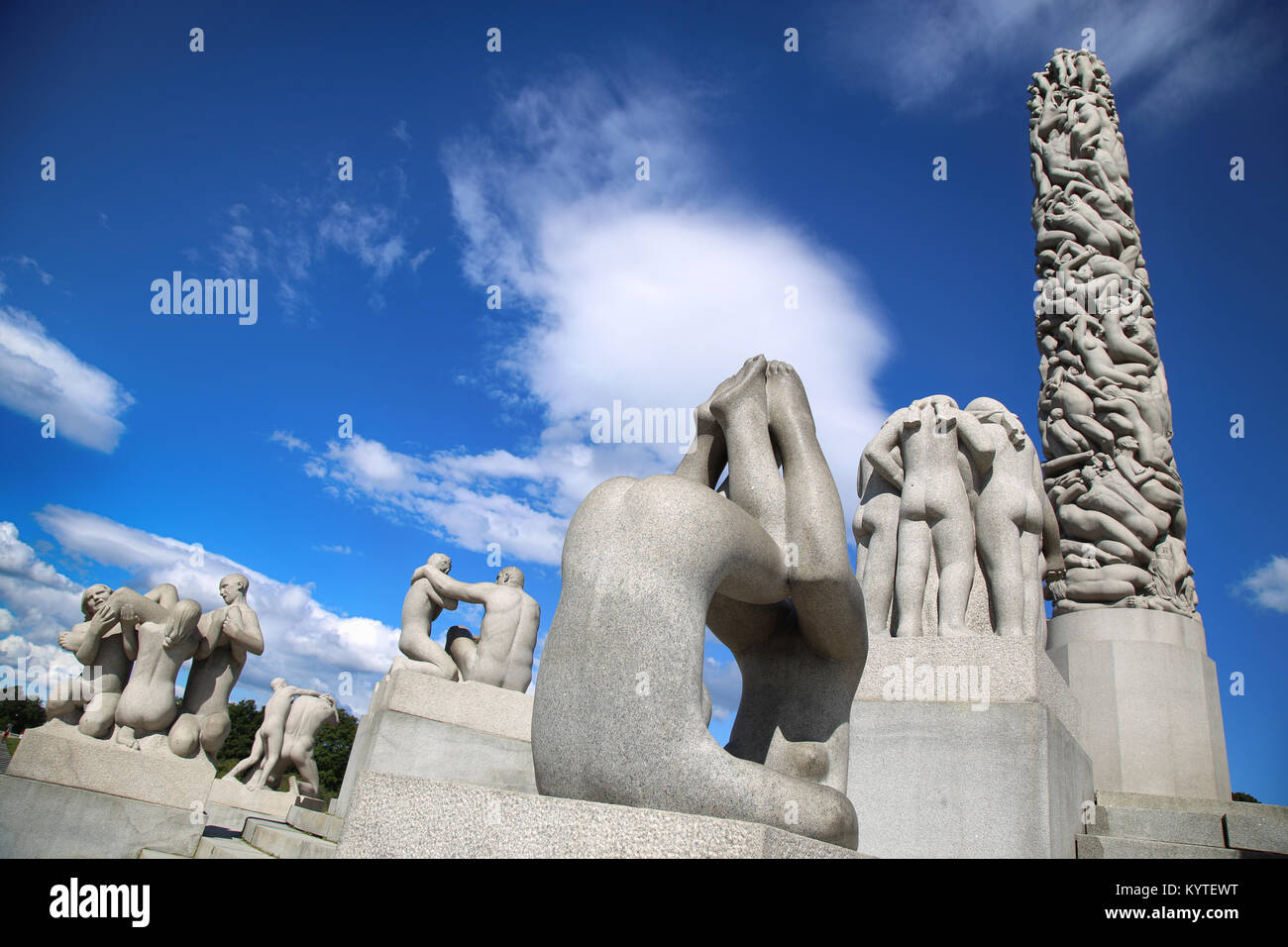 EDITORIAL OSLO, Norvège - 18 août 2016 : Sculptures de Vigeland Park dans le populaire parc Vigeland ( parc Frogner ), conçu par Gustav Vigeland en os Banque D'Images