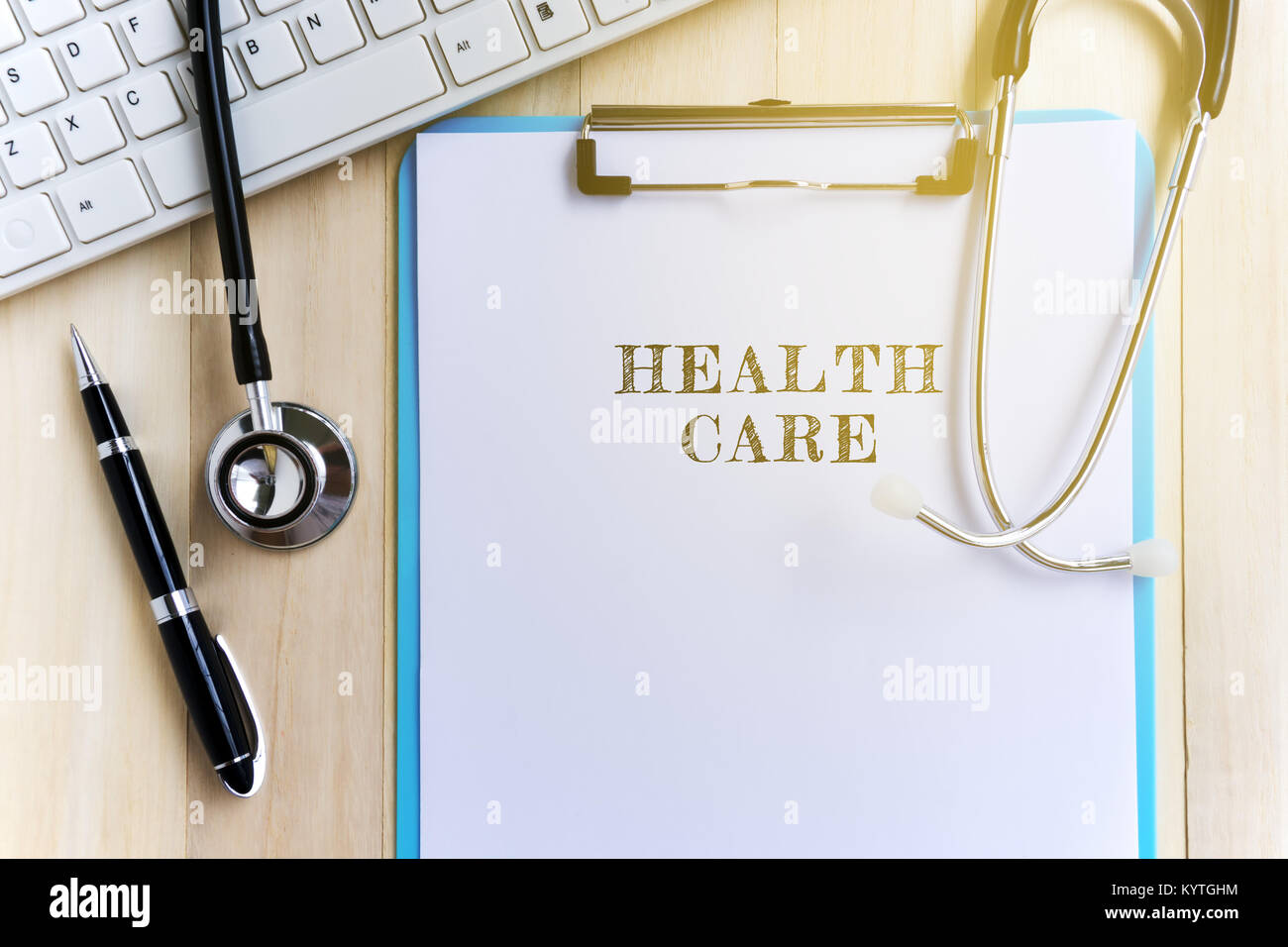 Concept de soins médicaux et de santé - soins de santé texte. Banque D'Images