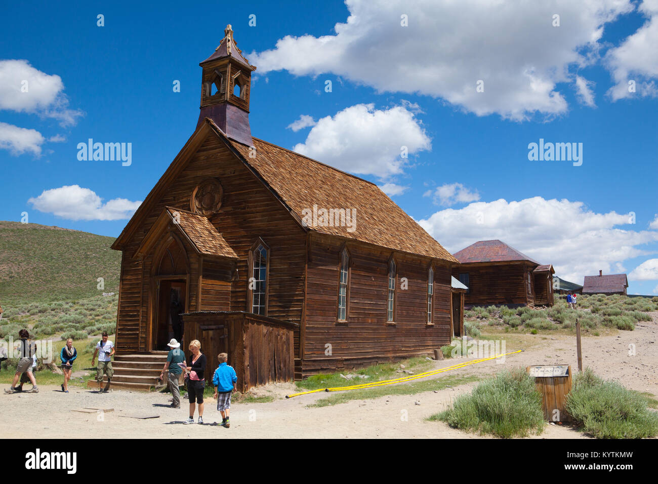 Bodie, CA, USA - 15 juillet 2011 : anciens bâtiments de Bodie, une ville fantôme d'origine de la fin des années 1800. Bodie est une ville fantôme dans les collines à l'est de t Bodie Banque D'Images