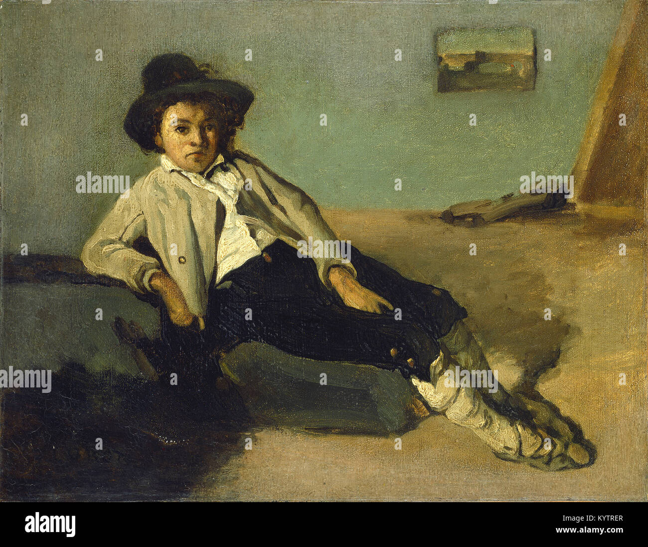 Camille Corot - garçon paysan Italien Banque D'Images