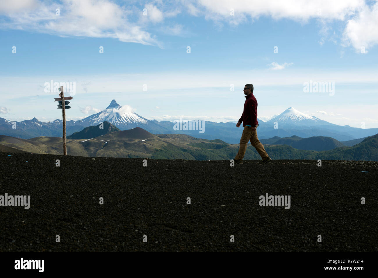 Volcán Puntiagudo en la Región de Los Lagos, au Chili. Banque D'Images