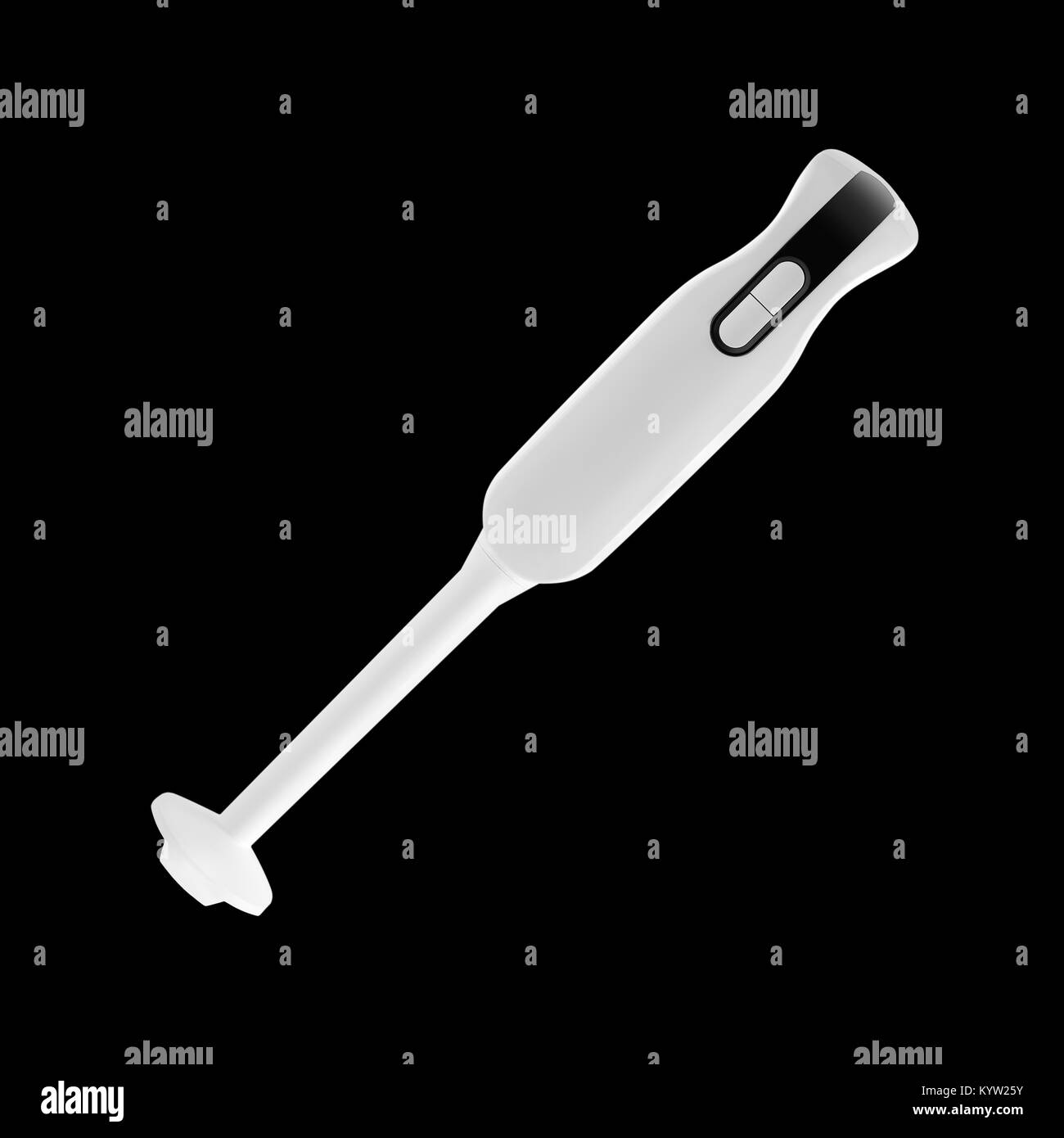 Home appliance - blenderon immersion cuisine électrique un fond noir. Il est isolé, le travailleur des chemins est présent. Banque D'Images