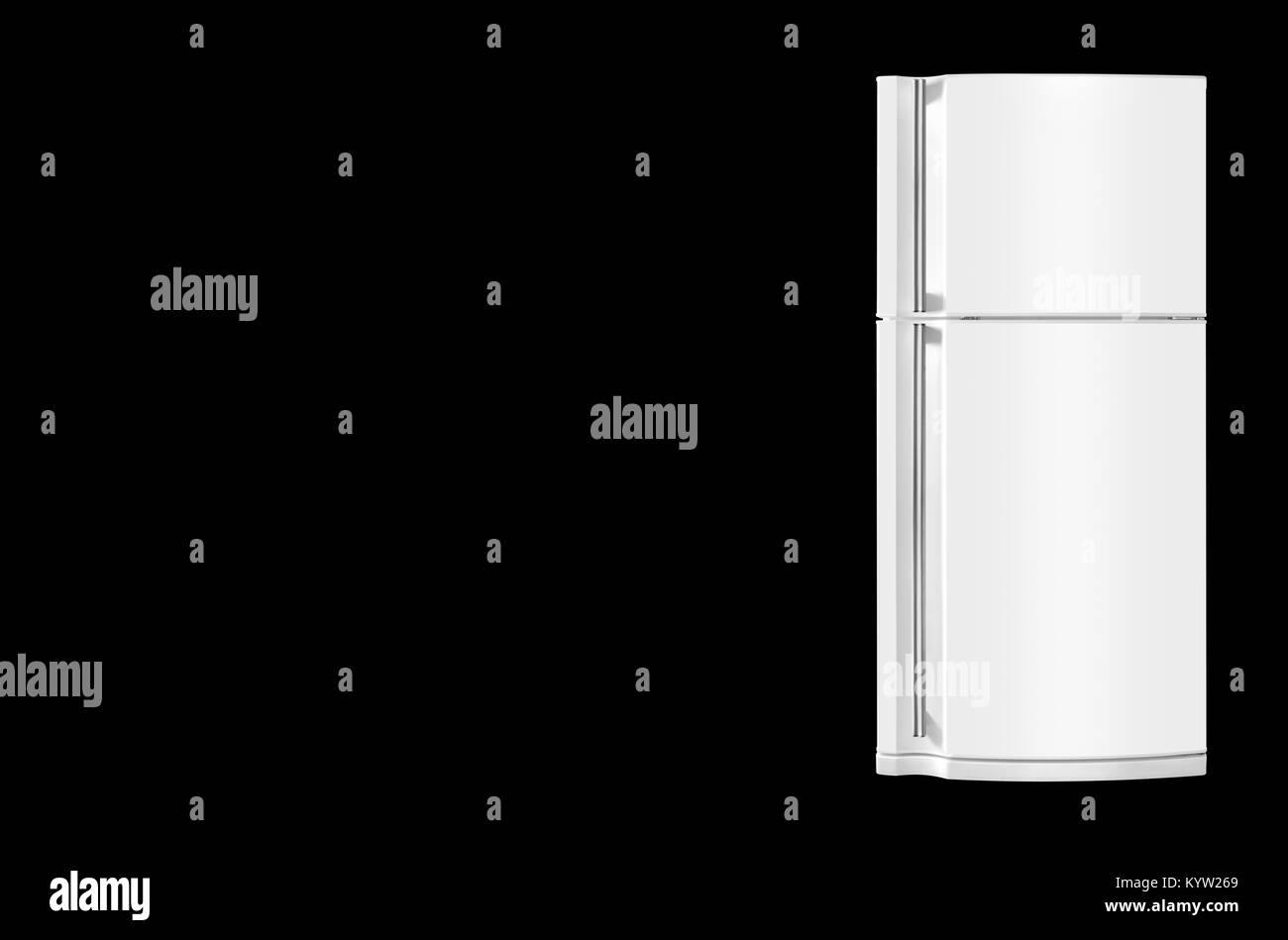 Gros appareil - le réfrigérateur réfrigérateur sur un fond noir. Isolé Banque D'Images