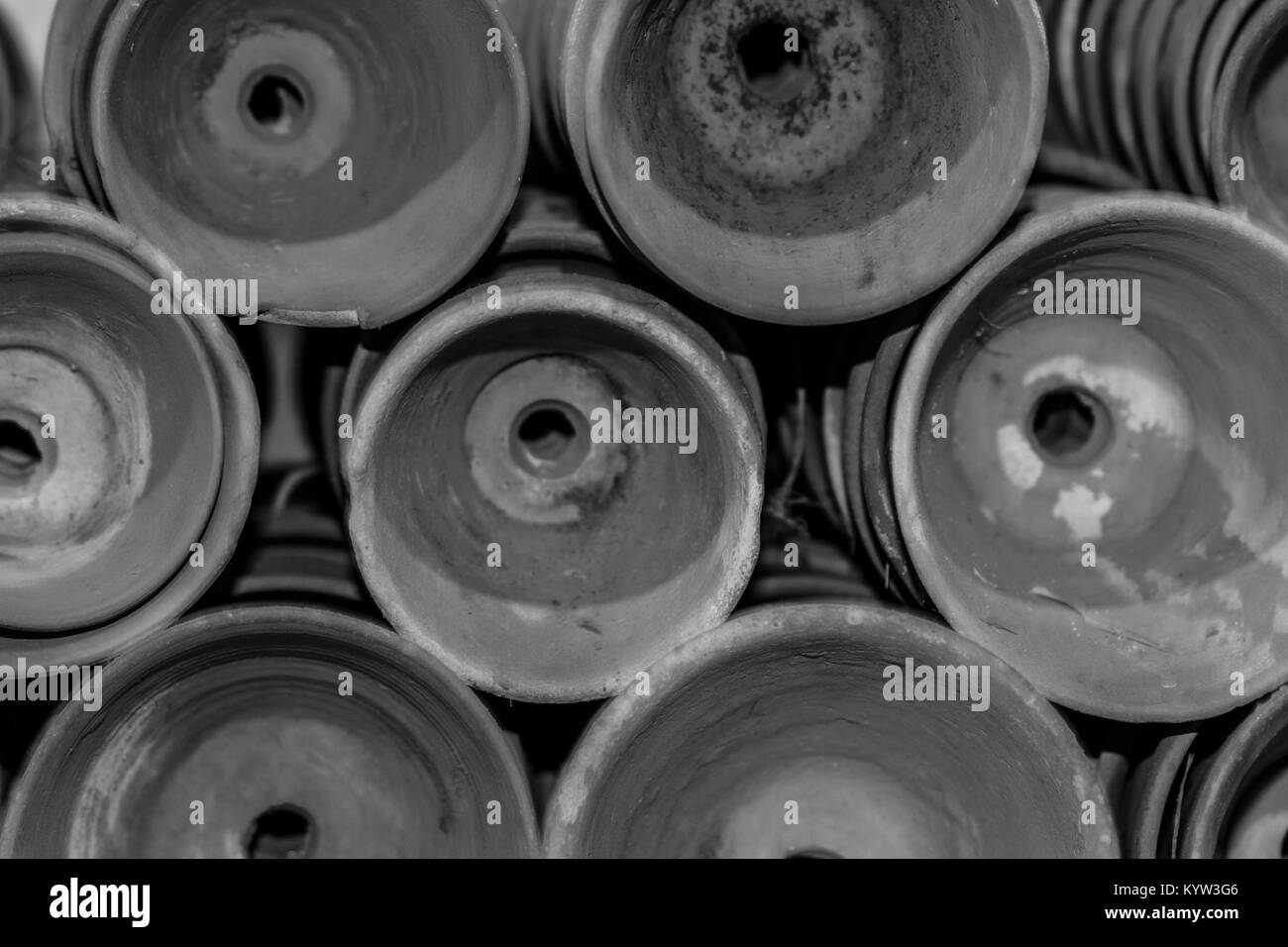 De leur côté les pots Banque D'Images