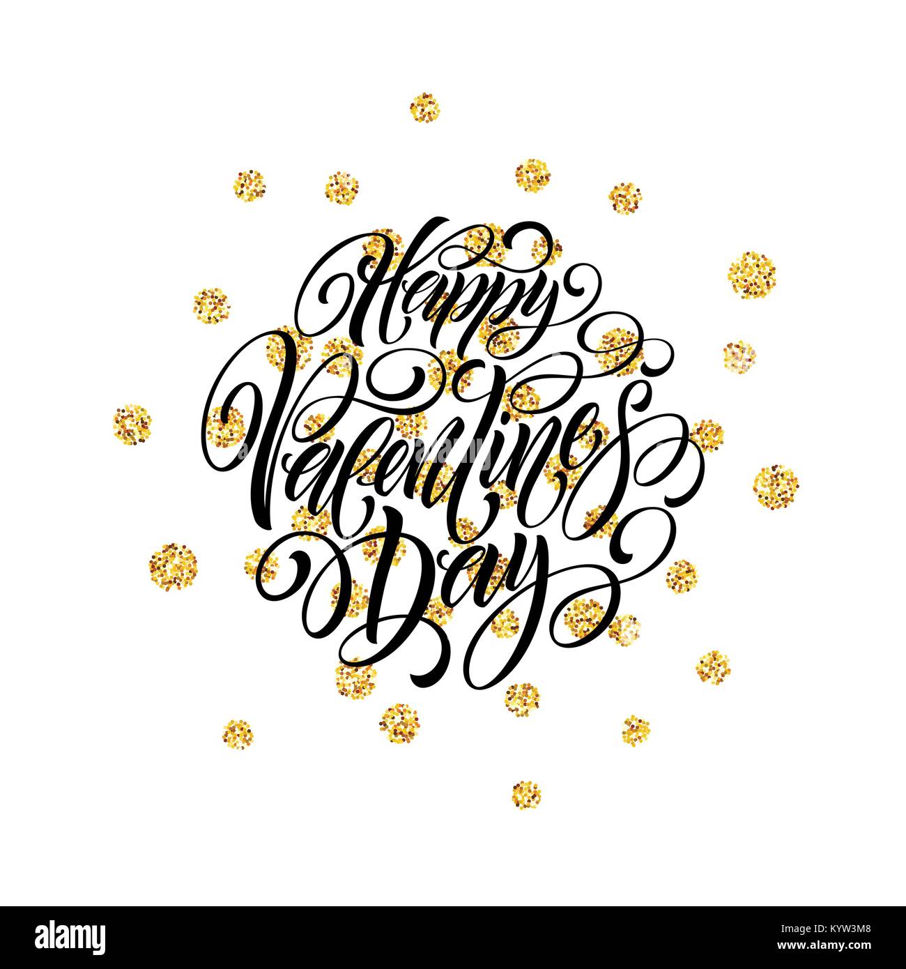 Modèle de mise en page festive sparkle Glitter design Lettrage Happy Valentine day card. Vector illustration Illustration de Vecteur