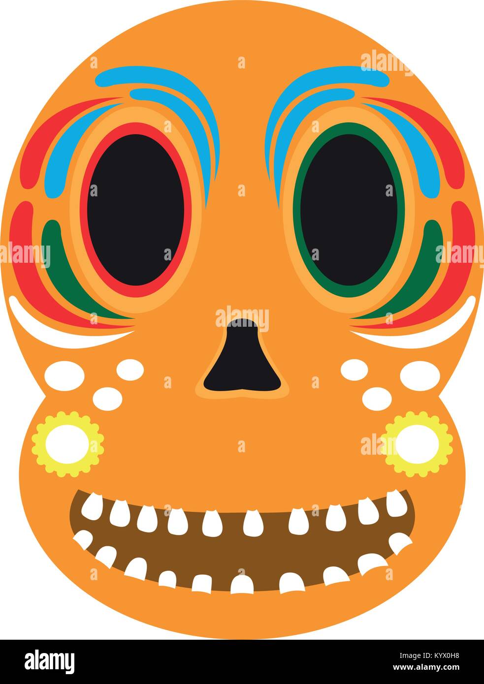 L'icône de crâne mexicain Illustration de Vecteur