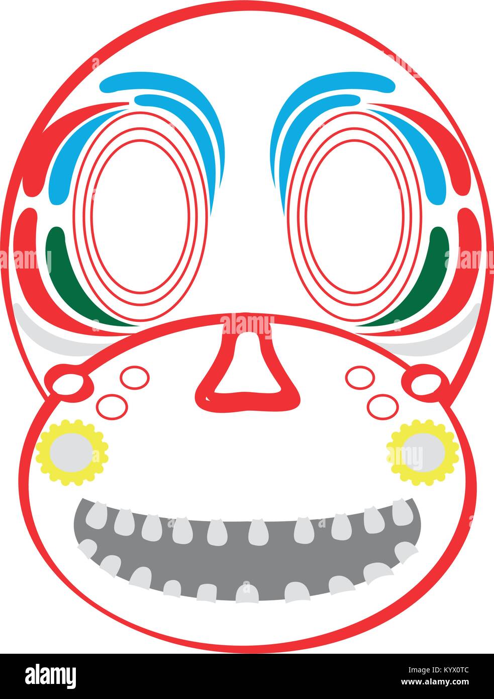 L'icône de crâne mexicain Illustration de Vecteur