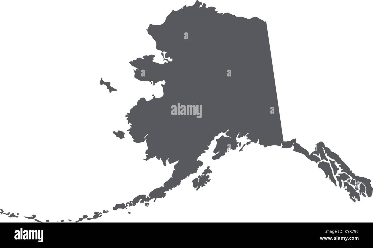 Carte de l'Alaska silhouette - Contours d'état Illustration de Vecteur